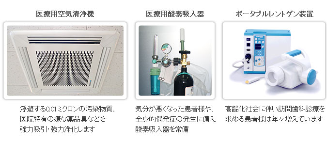 医療用空気清浄機・医療用酸素吸入器・ポータブルレントゲン装置