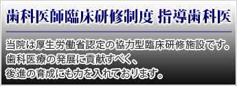 歯科医師臨床研修制度 指導歯科医