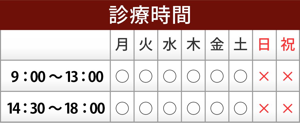 診療時間のご案内